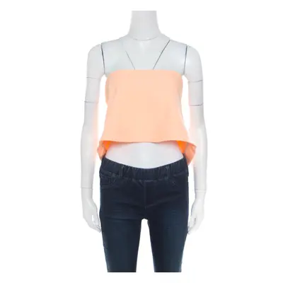 Elizabeth & James Sunwashed Orange Ponte Knit Strapless Addilyn Crop Top