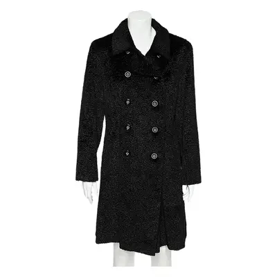 Sportmax Black Faux Fur Double Breasted Coat