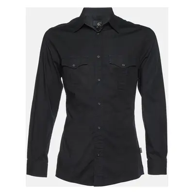 Just Cavalli Black Cotton Cargo Shirt