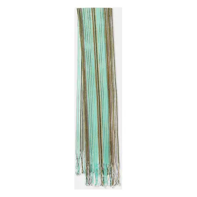 Missoni Green Striped Lurex Wool Knit Stole