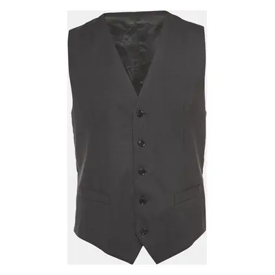 Dolce & Gabbana Charcoal Grey Wool Tailored Waistcoat