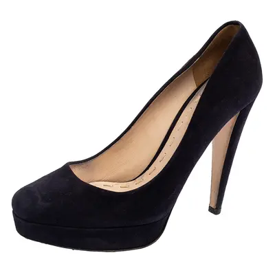 Miu Miu Black Suede Platform Pumps Size 39.5