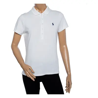 Ralph Lauren White Cotton Pique Polo T-Shirt