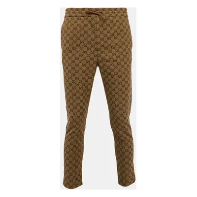 Gucci Brown Jacquard Canvas Track Trousers