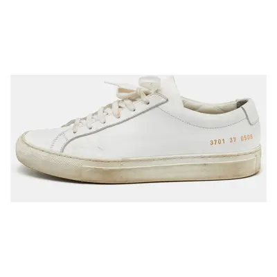 Common Projects White Leather Achilles Low Top Sneakers Size