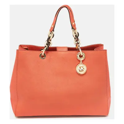 MICHAEL Michael Kors Orange Leather Cynthia Tote