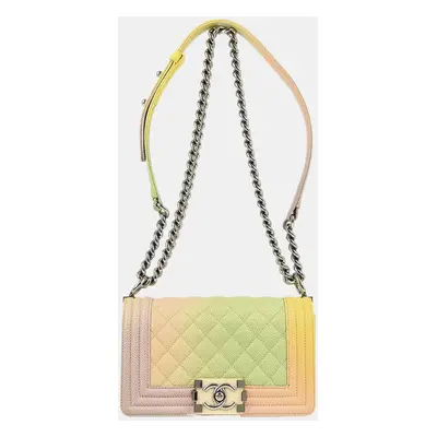 Chanel Boy Pink Blue Calfskin Small Chain Shoulder Bag