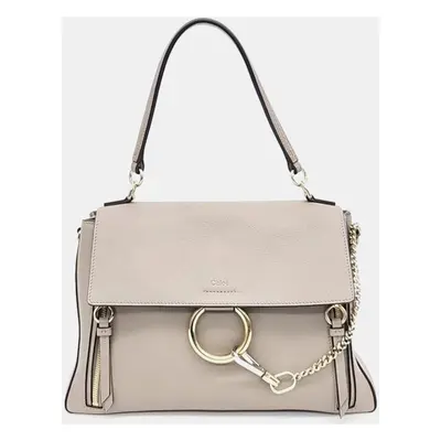 Chloe Mocha Leather Medium Faye Shoulder Bag