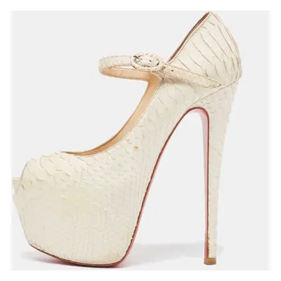 Christian Louboutin White Python Lady Highness Pumps Size 36.5