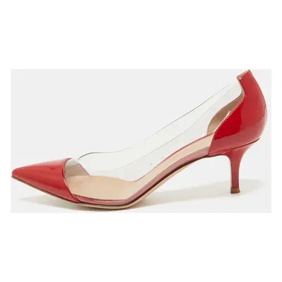 Gianvito Rossi Red Patent Leather and PVC Plexi Pumps Size 38.5