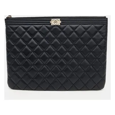 Chanel Lambskin Boy New Medium Clutch