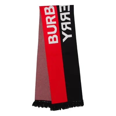 Burberry Bicolor Logo Intarsia Knit Cashmere Football Scarf