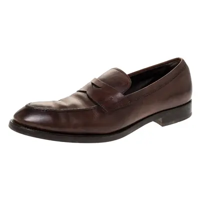 Tod's Dark Brown Leather Penny Loafers Size 42.5