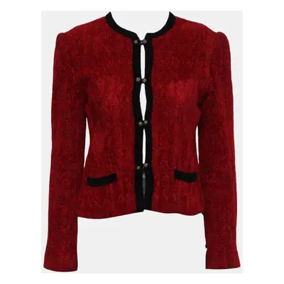 Chanel Red/Black Vintage Velvet Jacket