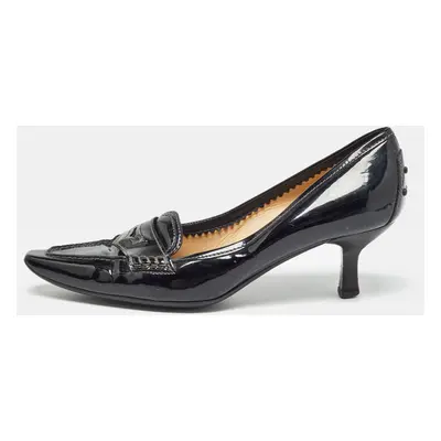 Tod's Black Patent Leather Loafer Pumps Size