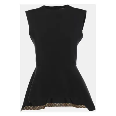 Louis Vuitton Black Jersey Peplum Top