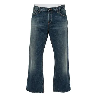 Gucci Blue Washed Denim Wide Leg Jeans