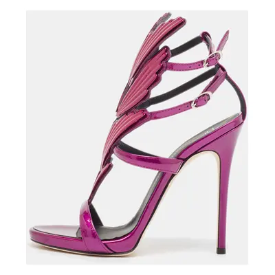 Giuseppe Zanotti Purple Patent Leather Cruel Wing Sandals Size