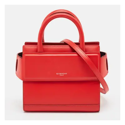 Givenchy Red Leather Nano Horizon Crossbody Bag