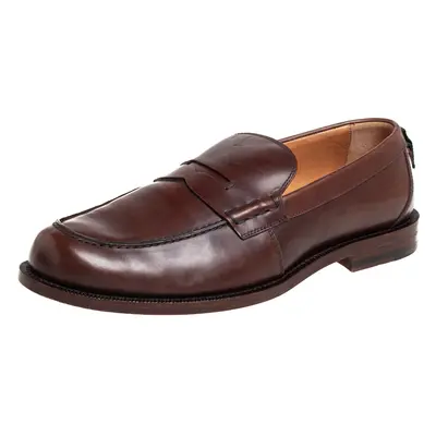 Gucci Brown Leather Penny Loafers Size 42.5