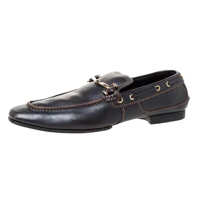 Gucci Black Leather Horsebit Loafers Size