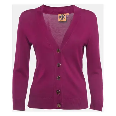 Tory Burch Purple Simone Cardigan