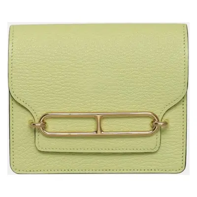 Hermes Jaune Bourgeon Chevre Roulis Slim Wallet