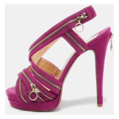 Christian Louboutin Purple Suede Rodita Sandals Size