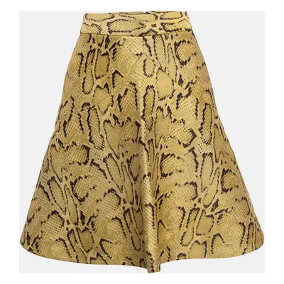 Stella McCartney Yellow Python Pattern Jacquard Flared Skirt