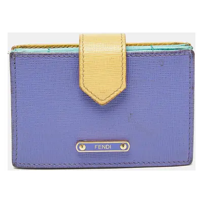 Fendi Multicolor Leather Gusset Card Holder