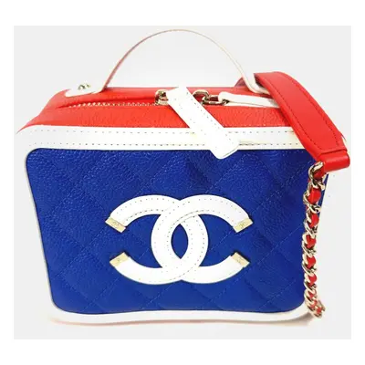 Chanel Multicolor Leather CC Filigree Vanity Case Shoulder Bags