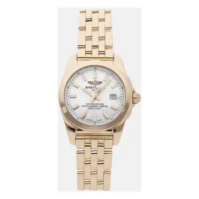 Breitling White 18k Rose Gold Galactic H7234812/A791 Quartz Women's Wristwatch mm