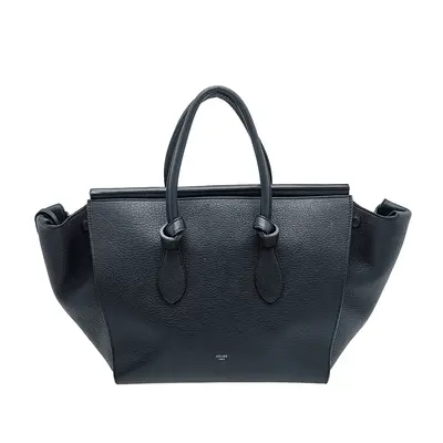 Celine Black Leather Small Tie Tote