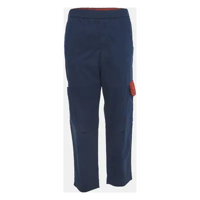 Kenzo Navy Blue Cotton Elasticated Waist Trousers