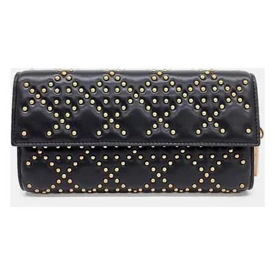 Dior Black Cannage Leather Stud Clutch