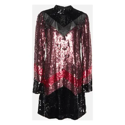 Just Cavalli Pink Sequin Embellished Shift Dress