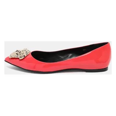 Versace Pink Patent Leather Medusa Ballet Flats Size 38.5