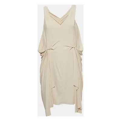 Diane Von Furstenberg Cream Jersey Draped Milton Mini Dress