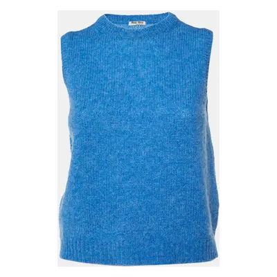 Miu Miu Blue Wool Sleeveless Sweater