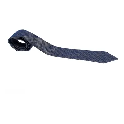 Gianfranco Ferre Navy Blue Silk Jacquard Traditional Tie