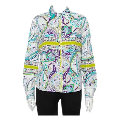 Etro Multicolor Paisley Prited Cotton Button Front Shirt