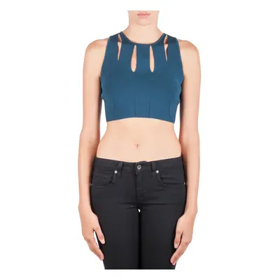 Cushnie Et Ochs Blue Knit Cut Out Crop Top