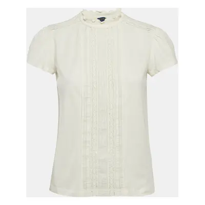 Polo Ralph Lauren Cream Lace Trim Jersey Ruffled Top