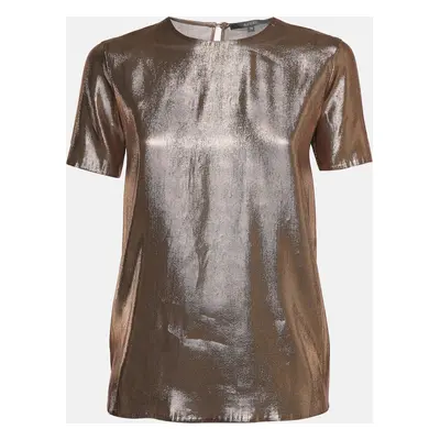 Gucci Gold Silk Blend Lamé Top