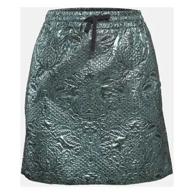 Zadig & Voltaire Deluxe Metallic Blue Floral Jacquard Mini Skirt