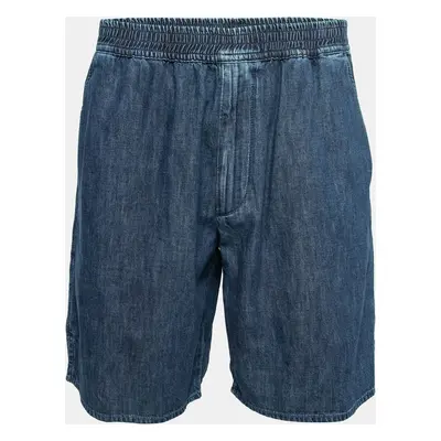 Valentino Blue Denim Elastic Waist Shorts