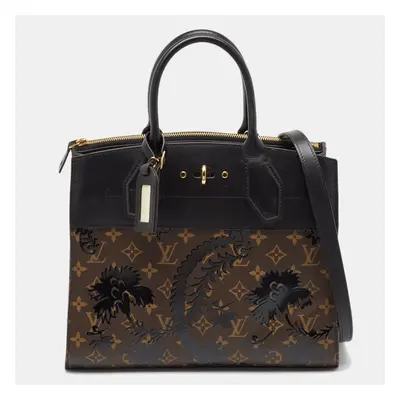 Louis Vuitton Black Monogram Canvas and Leather Blossom City Steamer MM Bag