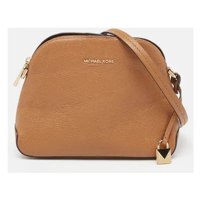 Michael Kors Brown Leather Cindy Dome Crossbody Bag