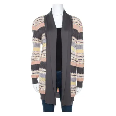 Missoni Multicolor Jacquard Eyelet Knit Cardigan