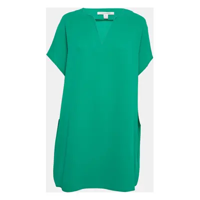 Diane Von Furstenberg Green Crepe Kora Tunic Shift Dress